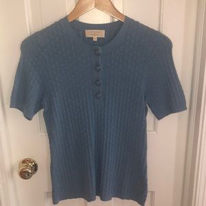 Sézane Blue Sweater with Button Detail